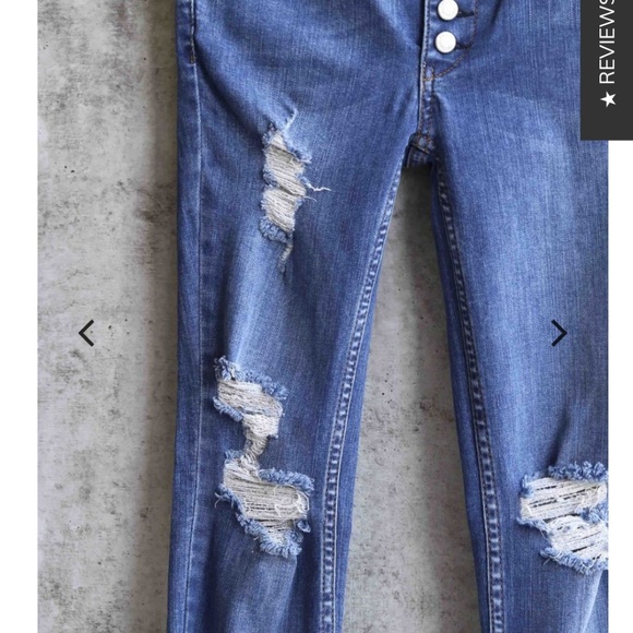Free people Reagan skinny button front jeans Lt - Picture 5 of 8
